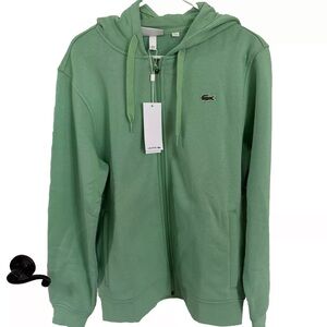 Lacoste Men's Full Zip Hoodie Size 4/M Unique Light Green NEW STYLISH PREPPY